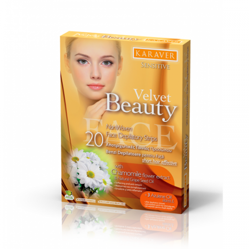 Karaver αποτριχωτικές ταινίες για το πρόσωπο Velvet Chamomile 20τμχ